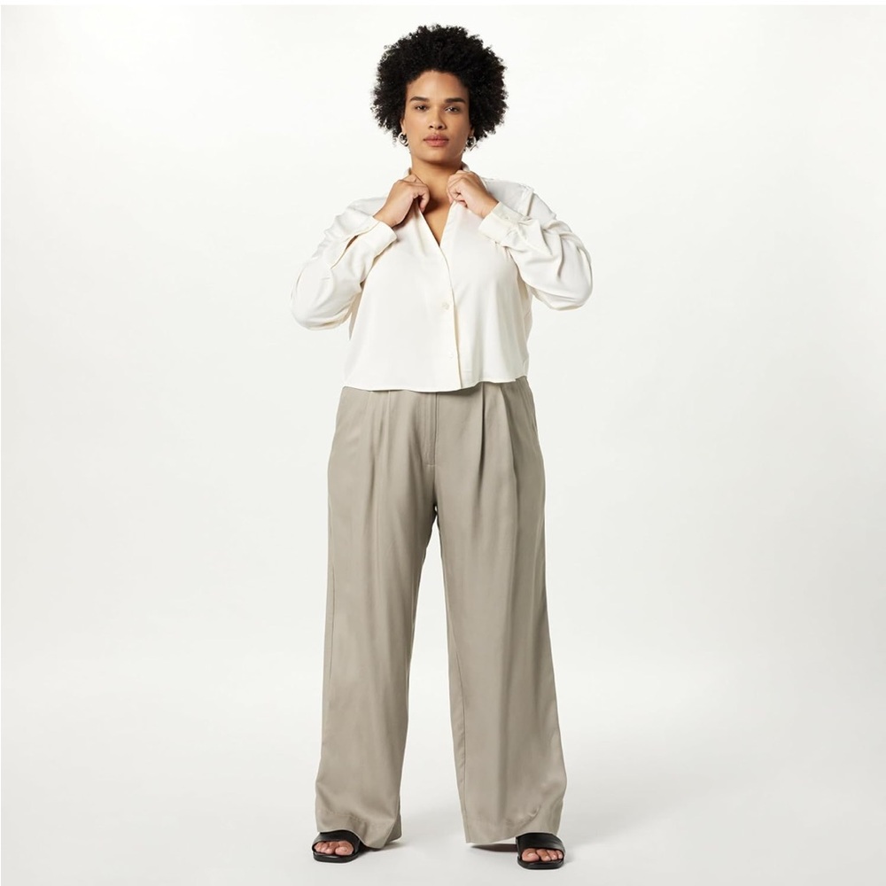 NWT The Drop Women's Amalia Relaxed Pleated Trousers